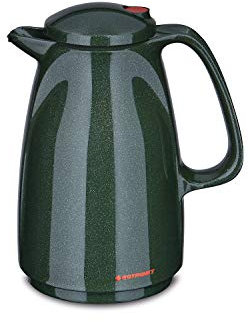 ROTPUNKT Isolierkanne 225 BELLA 0,5 l | Zweifunktions-Drehverschluss | BPA-frei - gesundes trinken | Made in Germany | Warm + Kalthaltung | Glaseinsatz | sparkling green