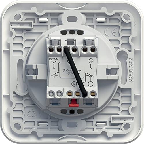 Schneider Electric - Ovalis - Bouton poussoir pour volet roulant avec plaque Blanc - S260207
