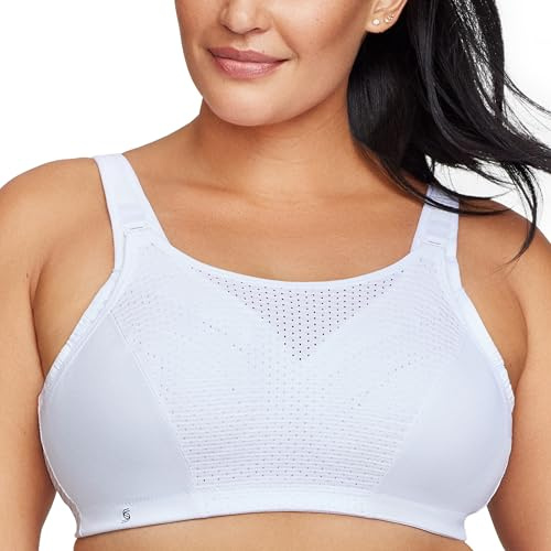 Glamorise Custom Control Sports Wirefree Bra 1166 (Women's & Women's Plus) White