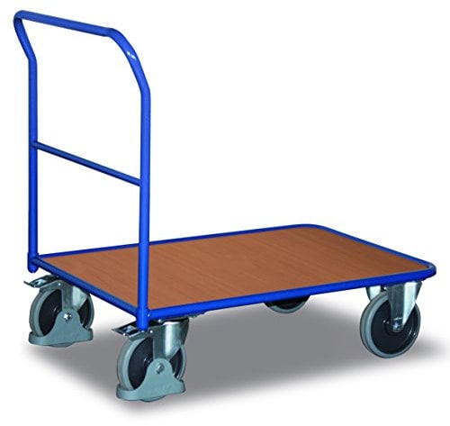 Schiebebügelwagen RAL5010 Enzianblau Stirnwagen Tischwagen Transportwagen