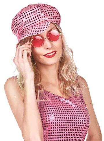 Atosa - 13360 - Casquette Disco Rose à Paillettes Adulte
