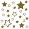 kleb-Drauf® | 25 Sterne | Gold - glänzend | Wandtattoo Wandaufkleber Wandsticker Aufkleber Sticker | Wohnzimmer Schlafzimmer Kinderzimmer Küche Bad | Deko Wände Glas Fenster Tür Fliese
