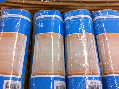 Sonnenschutz-HH Bambusrollo Rollo in Farbe Bambus Natur mit Schnurzug/Schnurbremse BxH 60x130 cm - Breite x Höhe 60 x 130 - Bedienseite rechts