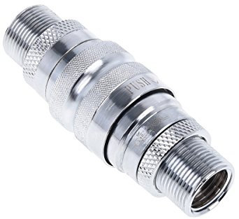Alphacool 17367 Eiszapfen Schnellverschlusskupplungsset mit Doppel Schottverschraubung G1/4 IG - Chrome Wasserkühlung Anschlüsse