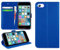 DN-Technology iPhone SE 2022 / SE 2020/7 / 8 Case Flip Leather Wallet Book Stand Folio Card Holder Phone Cover For iPhone SE (3rd Gen / 2nd Gen) (BLUE)