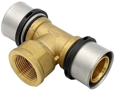 Pipetec Pressfitting T Stück 32x3 3/4 Zoll Innengewinde TH Kontur Verbundrohr, DVGW, TH-Profil