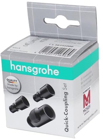 hansgrohe universal Schnellkupplung, komfortabler Wechsel von zwei Handbrausen, passend u.a. für Jocolino Kinderhandbrause und DogShower Hundebrause, Schwarz, Klein
