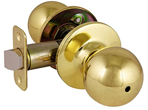 Design House Ball Privacy Door Knob, Polished Brass