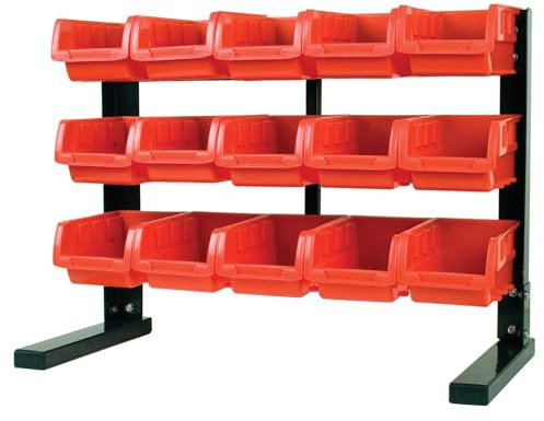 PERFORMANCE TOOL W5186 15-Bin 3-Tier Table Top Storage Organizer Rack.