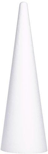 Rayher Hobby Rayher Styropor-Kegel voll ø 25 cm, Höhe 80 cm , 3003700, Weiss/Opulenter Garten