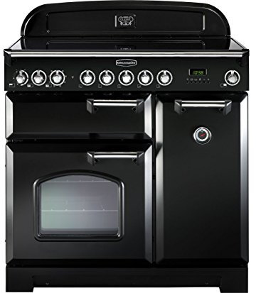 Rangemaster CDL90ECBL/C Freestanding A Rated Electric Range Cooker -Black / Chrome