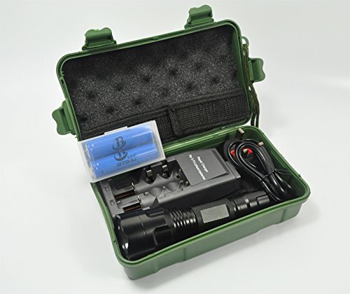 XML XM-L T6 C8 LED Torch Flashlight with 5 models 1000 lumens +2x Battery +1x universal charger