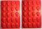 Fasmov 2 Stück Madeleine Backformen Silikon Madeleines Backform Backblech 18 Mulden mit Antihaftbeschichtung (Rot)