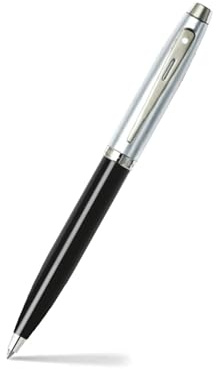 Sheaffer 100 - Refillable ballpoint pen, glossy black and chrome, chrome trim