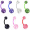 PunkJewelry Piercing Nombril Barbell Bioflex Paillettes 7 Set Bioflex (Plastique Flexible)