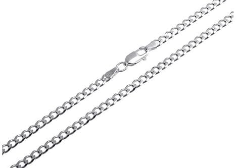 Silberketten Store Panzerkette Damen aus 925 Sterling Silber 3 mm breit I Halskette Damen in 60 cm Länge I nickelfrei allergikergeeignet I mit Geschenkverpackung I Karabinerverschluss