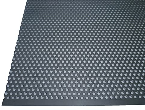 B&T Metall Edelstahl Lochblech 1,0mm RV 3/5 Abm:300x400mm | Rund-Lochung, versetzt, RV,3/5 mm blank gewalzt Loch-Gitter, rostfrei, Blech-Zuschnitt, Edelstahl-Blech 1,4301