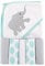 Luvable Friends Unisex Baby Kapuzenhandtuch mit fünf Waschlappen, Ikat Elefant, Einheitsgröße