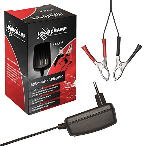 Loadchamp Automatik 6V 1,2A Blei Akku Ladegerät AGM Gel Vlies Batterie Lader Charger 1200mAh
