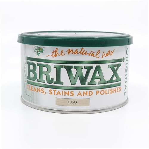 Briwax Original Clear Wax Polish 400g (Japanese Labelled Version) - Same UK Product Inside - Furniture Wax - Cleans, Stains and Polishes