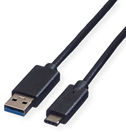 ROLINE USB 3.2 Gen 1 Kabel, A-C, ST/ST, schwarz, 0,5 m