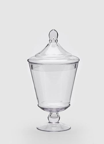 Ausgestelltes Vase aus Glas mit Deckel H40 x D21 cm Natural