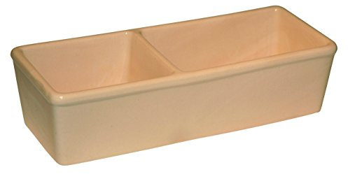 KERBL Keramiknapf für Nager (Doppelnapf mit 350 ml & 450 ml, 27 x 10 x 7,5 cm Schale aus Keramik, Spülmaschinenfest) 82785