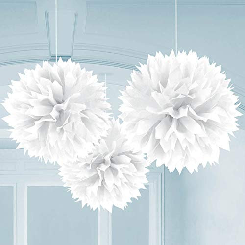 White Paper Fluffy Decorations 40cm /3