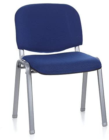 hjh OFFICE 704110 Besucherstuhl XT 600 Stoff Blau/Silber Konferenzstuhl gepolstert, stapelbar