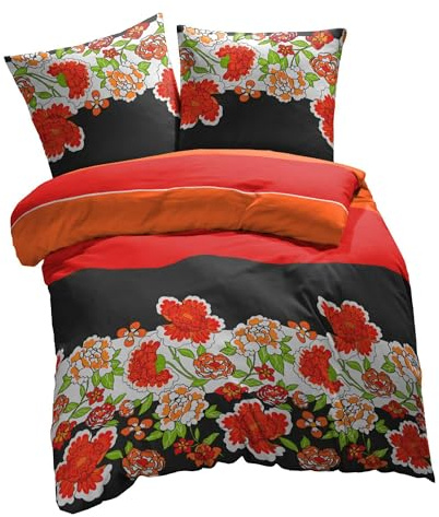 etérea Renforcé Bettwäsche 155x220 cm + 80x80 cm Clemens Rot Bettbezug Set | 100% Baumwolle Renforcé · sanft-glatt & superweich · ganzjahres-geeignet · 60°C waschbar · MADE IN GREEN by OEKO-TEX