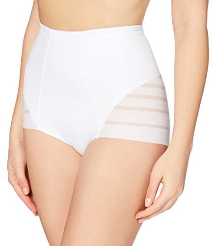 DIM Culotte Femme Taille Haute Diam's Control Medium Effet Ventre Plat x1, Blanc, L