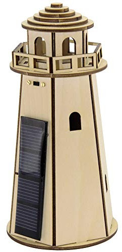 Leuchtturm Sternenlicht mit Solarantrieb DIY Holz Bastelset für Kinder ab 12 Jahren Lern-Bausatz