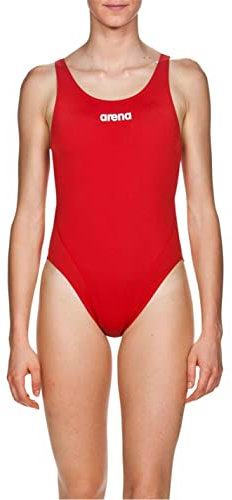 arena Solid Swim Tech High Costume Intero Donna, Costume da Bagno Sportivo in Tessuto MaxLife con Massima Resistenza al Cloro e Protezione UV UPF 50+