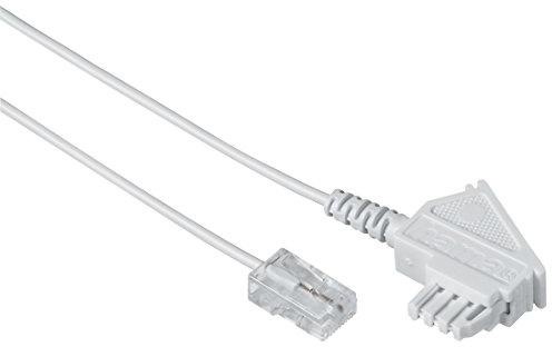 Hama 3 m, F/8P2 C – Kabel für Telefon Festnetz (F/8P2 C, F, 8P2 C), Weiß