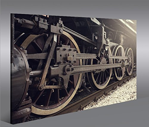 islandburner Bild Bilder auf Leinwand Dampflok alte Lokomotive 1p XXL Poster Leinwandbild Wandbild Dekoartikel Wohnzimmer Marke