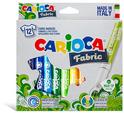 CARIOCA 40957 - Cromatex Stoff-Malstifte, Textilmalstifte, 12-tlg. Set