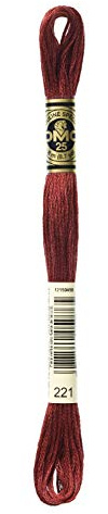 DMC 117-221 Six Strand Embroidery Cotton Floss, Dark Shell Pink, 8.7-Yard
