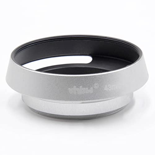 vhbw Gegenlichtblende für 43mm Objektiv - Streulichtblende, Silber, Metall, rund