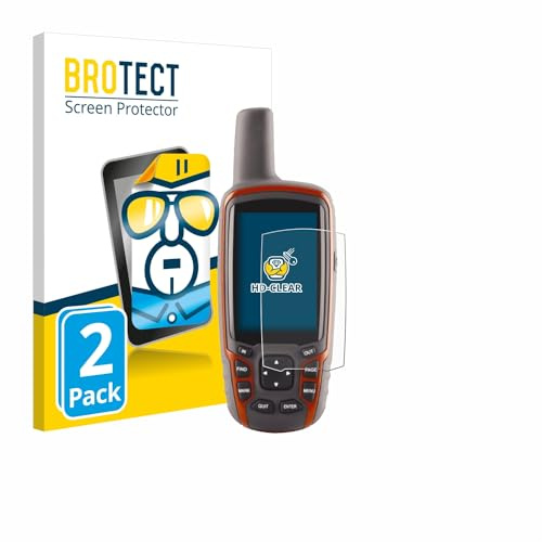 BROTECT Schutzfolie für Garmin GPSMAP 62s | 2 Stück Transparenter Displayschutz Made in Germany Klare Displayschutz-Folie Clear Einfache Montage Case-Friendly