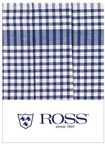 Ross 3er Pack Baumwoll-Geschirrtücher Bauernkaro blau, 50x70 cm