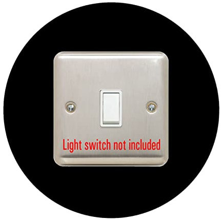 Single Light Switch Surround | Round | Acrylic Back Panel or Finger Plate | Plug Easy to Fit Comes with Step by Step Instructions, Colour:Black