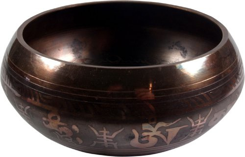 Handgearbeitete gravierte Klangschale mit Klöppel, Ø 11 cm