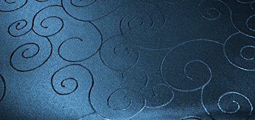 Unbekannt Tischdecke oval 160x220 cm Struktur damast Circle bügelfrei fleckenabweisend #1316 (dunkel blau)
