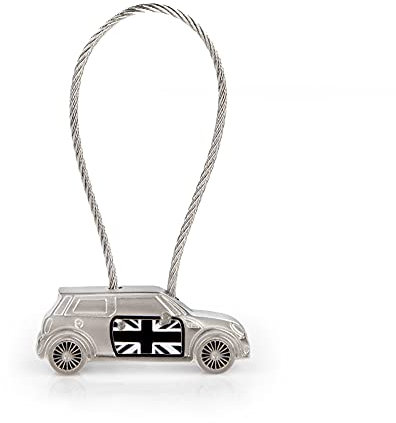 RACEFOXX Schlüsselanhänger, Anhänger, Schlüssel, Autoschlüssel, Autoanhänger, mit Stahlseil, Black Jack, für MINI Fahrer