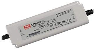 KingLed - Alimentatore Impermeabile IP67 Modello MeanWell LPV-150-12 Potenza 150W DC 12V Trasformatore Mean Well per Led