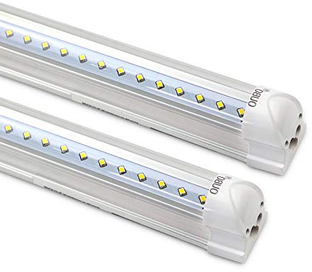 OUBO [2er Pack zum Sparpreis LED Leuchtstoffröhre mit Fassung komplett 60CM LED Tube T8 Röhre Leuchtstofflampe, 10 Watt 1350 Lumen, Naturweiss 4000K, Transparente Abdeckung