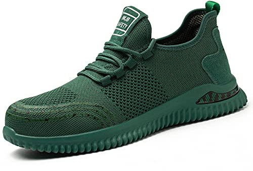 ALOFME Sportliche Sicherheitsschuhe Herren Damen S3 Leicht Atmungsaktiv Arbeitsschuhe Stahlkappen Schuhe