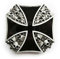 eeddoo® Gürtelschnalle - Skull Kreuz Buckle (Buckle für Wechselgürtel für Damen und Herren | Belt Frauen Männer Oldschool Rockabilly Metall Gothic Wave Rock Biker Western Trucker Casino Skull)