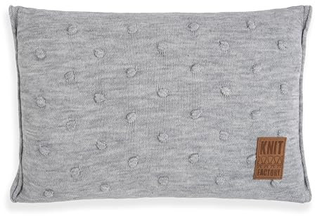 KNIT FACTORY - Noa Kissen - Grau - 60x40 cm