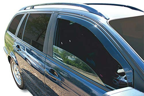 J&J AUTOMOTIVE | Windabweiser Passend Für 3 Series E46 Limousine, Schrägheck 1998-2005, Heko Regenabweiser, Getönt, Set 2-Teilig, Vorne, Aerodynamisch